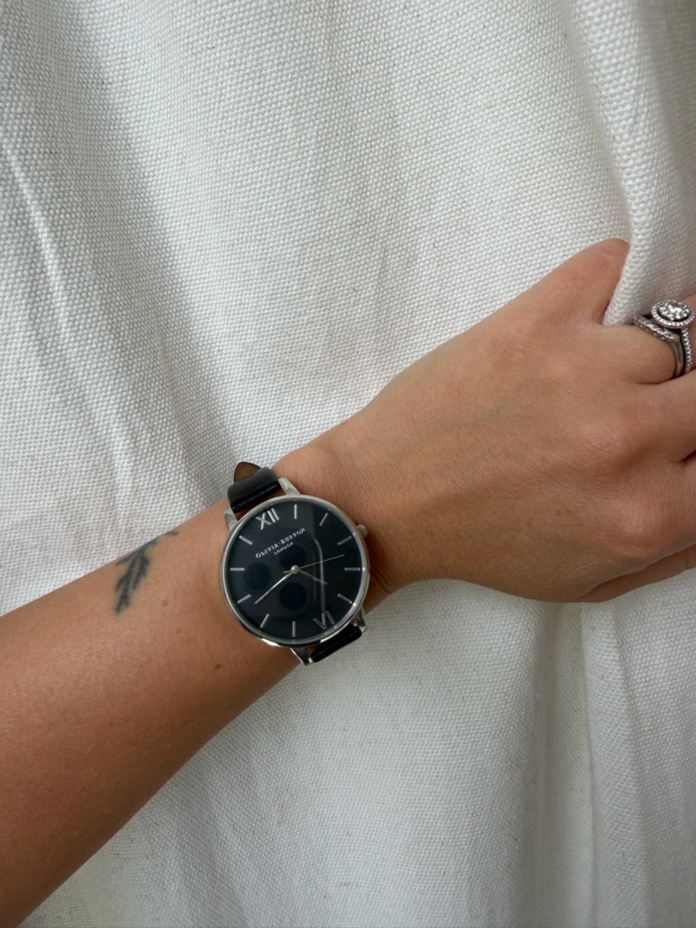 Olivia Burton London Watch with Black Leather Strap